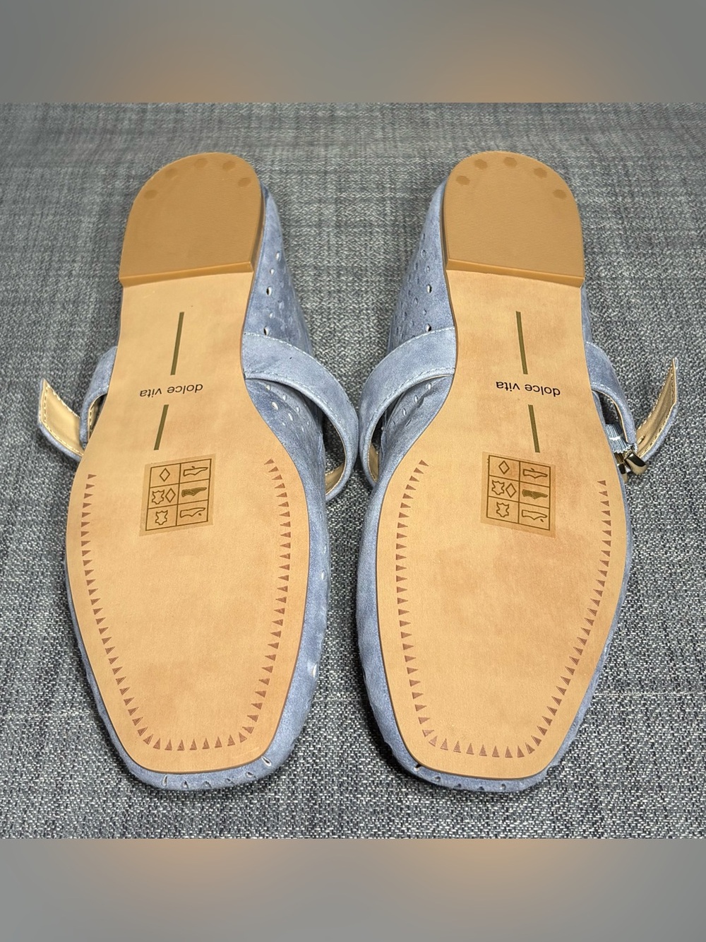 Dolce Vita Mikel Perforated Suede Ballet Flats Periwinkle Size 7 - Picture 6 of 7